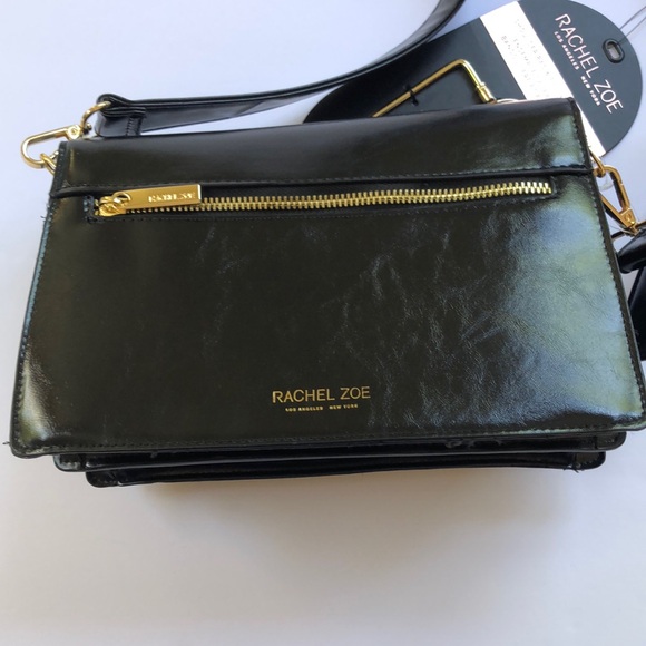 Rachel Zoe Black Shoulder Crossbody Bag with Gold Hardware and Bag Hook NEW NWT - Picture 4 of 7